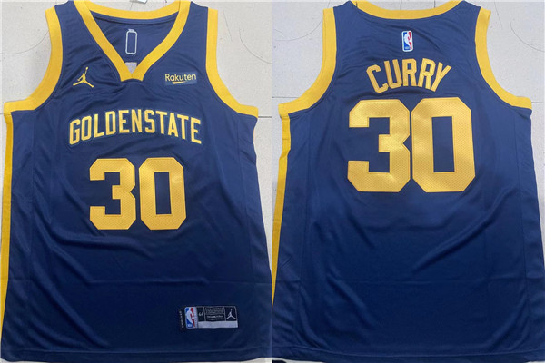 Men's Golden State Warriors #30 Stephen Curry Navy Stitched Jersey
